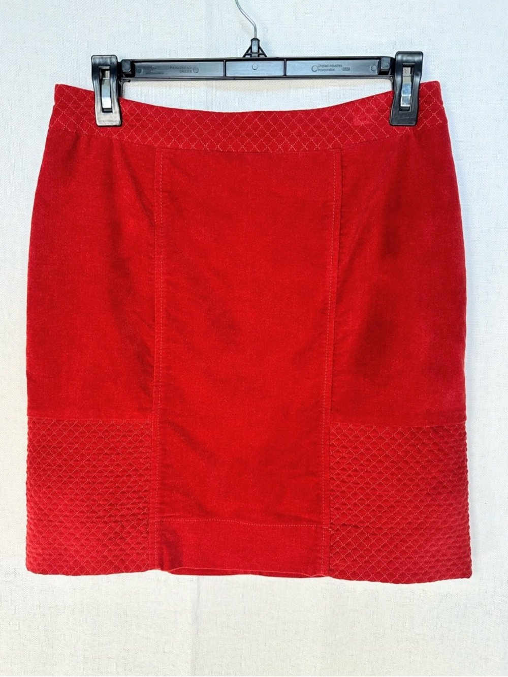 Ett:Twa by Anthropologie Rust Colored Cross Stitch Velvet Skirt size 4